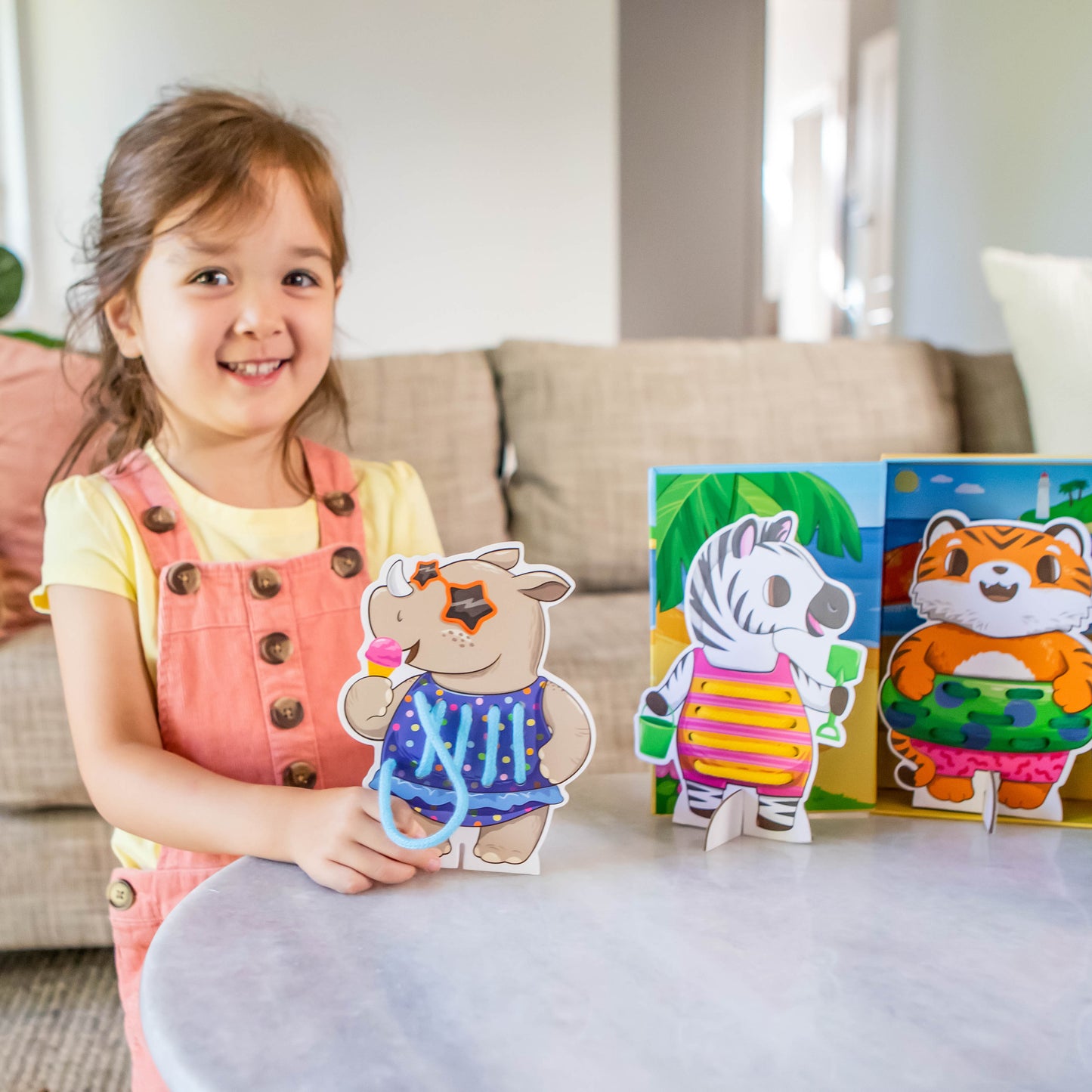 Cartes à lacer - Fete sur la plage