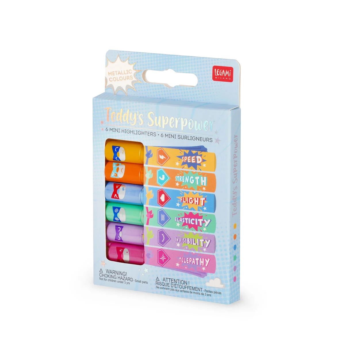 Set de 6 Mini Surligneurs Teddy's Superpower