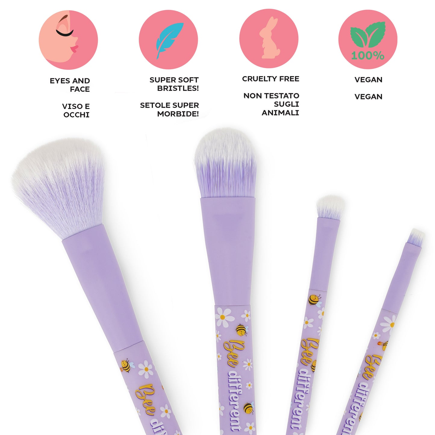 Set de 4 Pinceaux de Maquillage Bee - Oh My Glow!