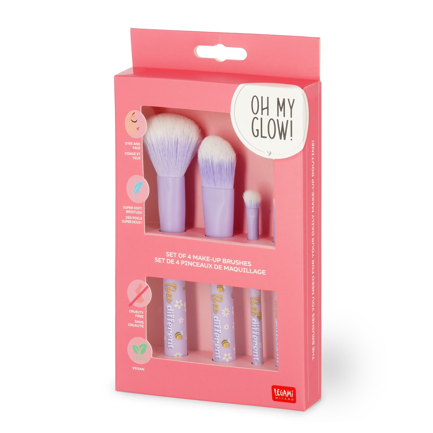 Set de 4 Pinceaux de Maquillage Bee - Oh My Glow!