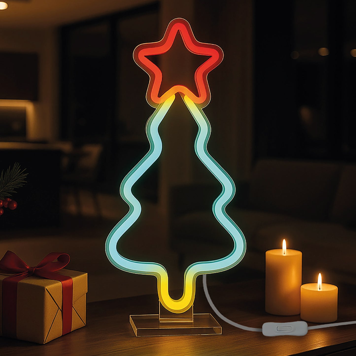 Lampe LED à Effet Néon - Xmas Tree