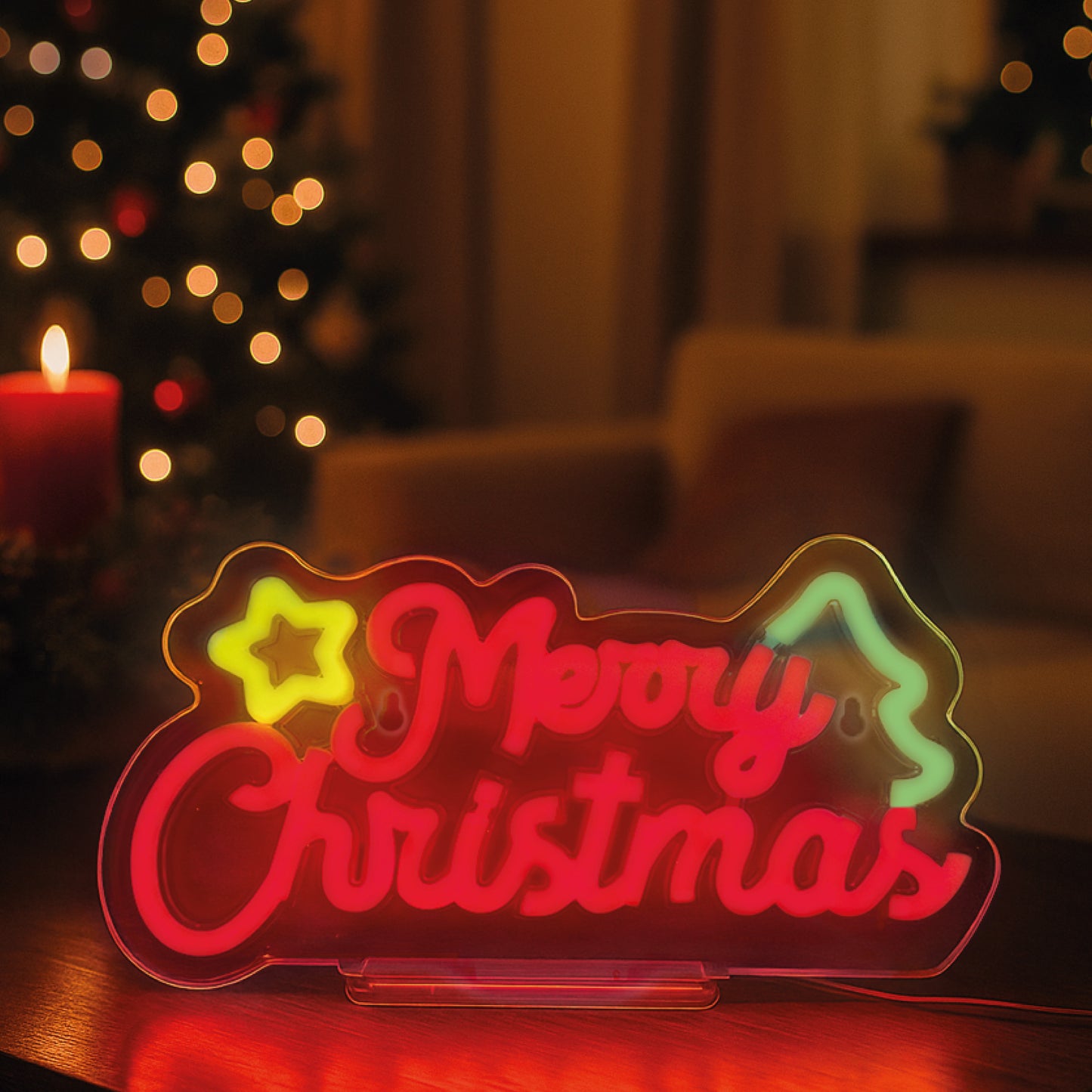 Enseigne Lumineuse Led à Effet Néon - Merry Xmas