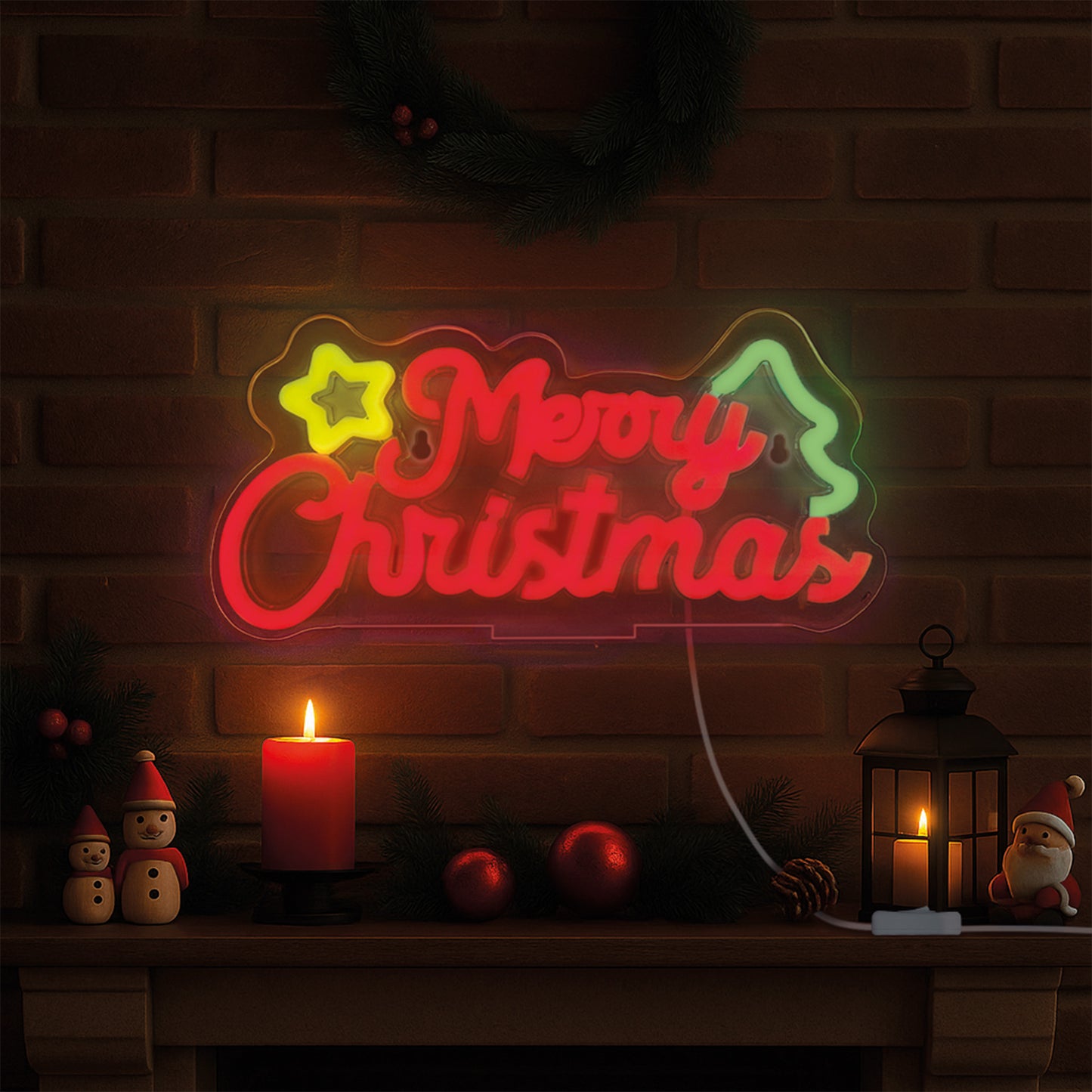 Enseigne Lumineuse Led à Effet Néon - Merry Xmas
