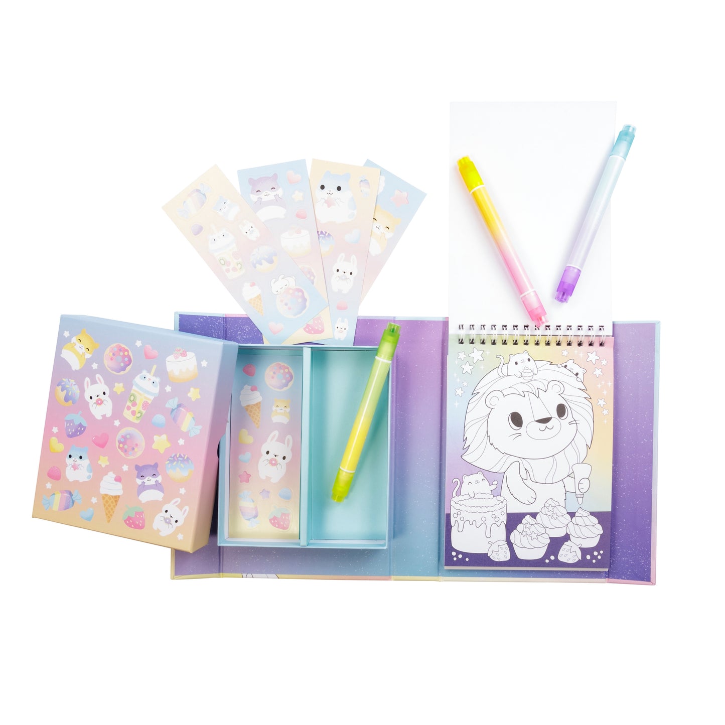 Set de coloriage au pastel - Kawaii café