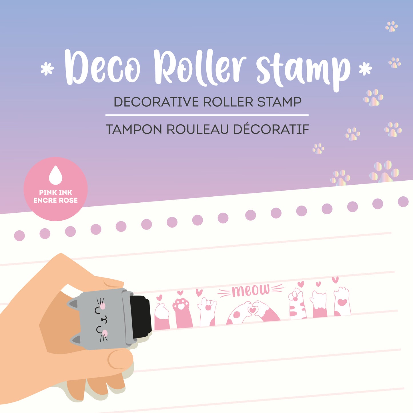 Tampon Rouleau Décoratif Chat