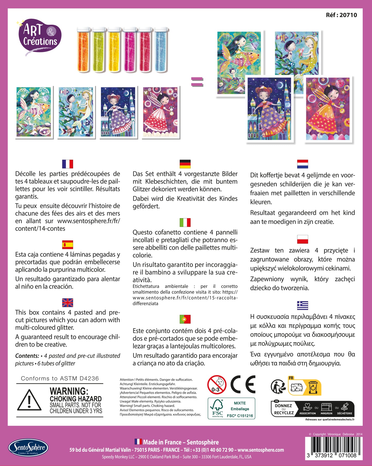Tableaux à Pailleter - Fées des Airs et des Mers