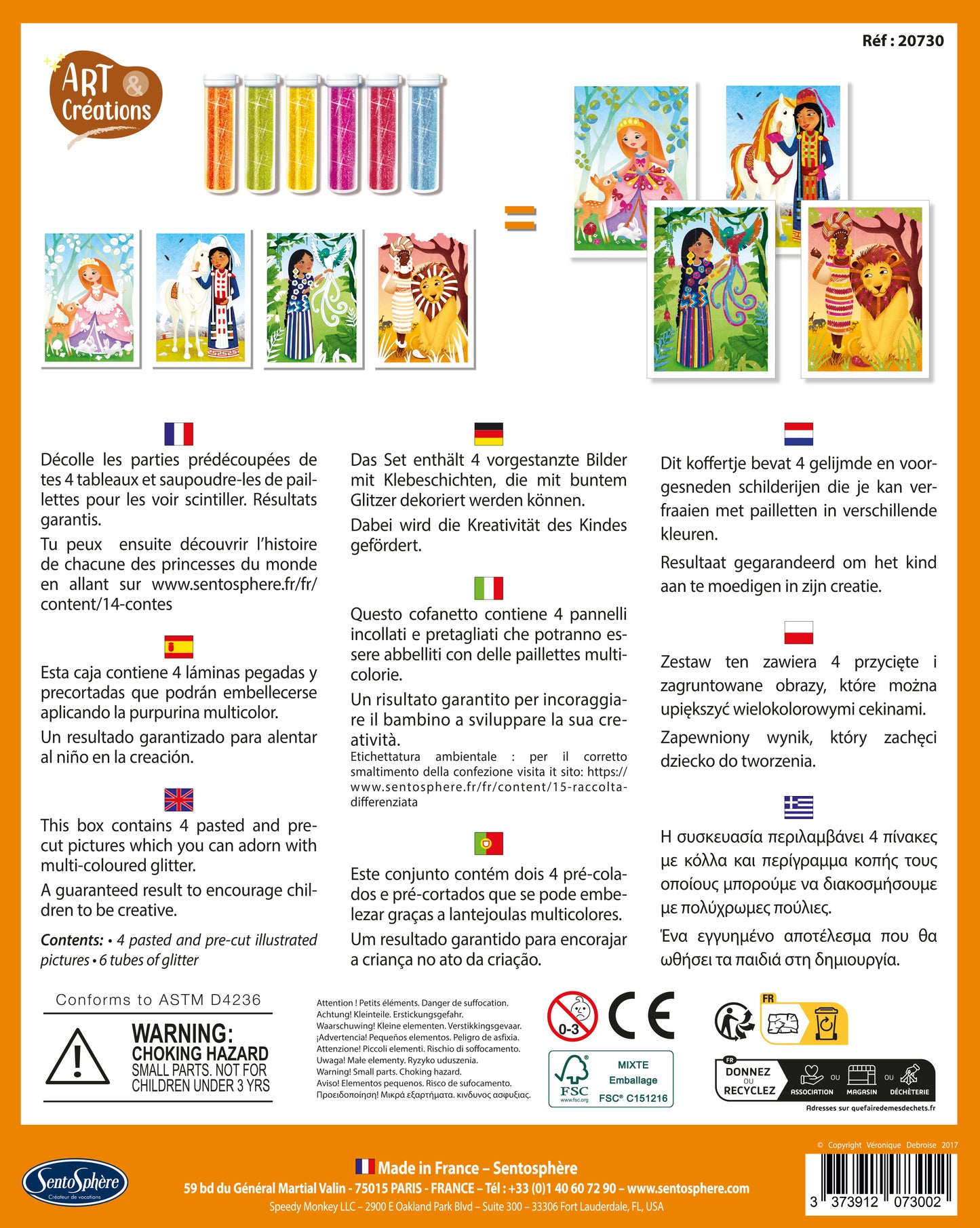 Tableaux à Pailleter - Princesses du Monde