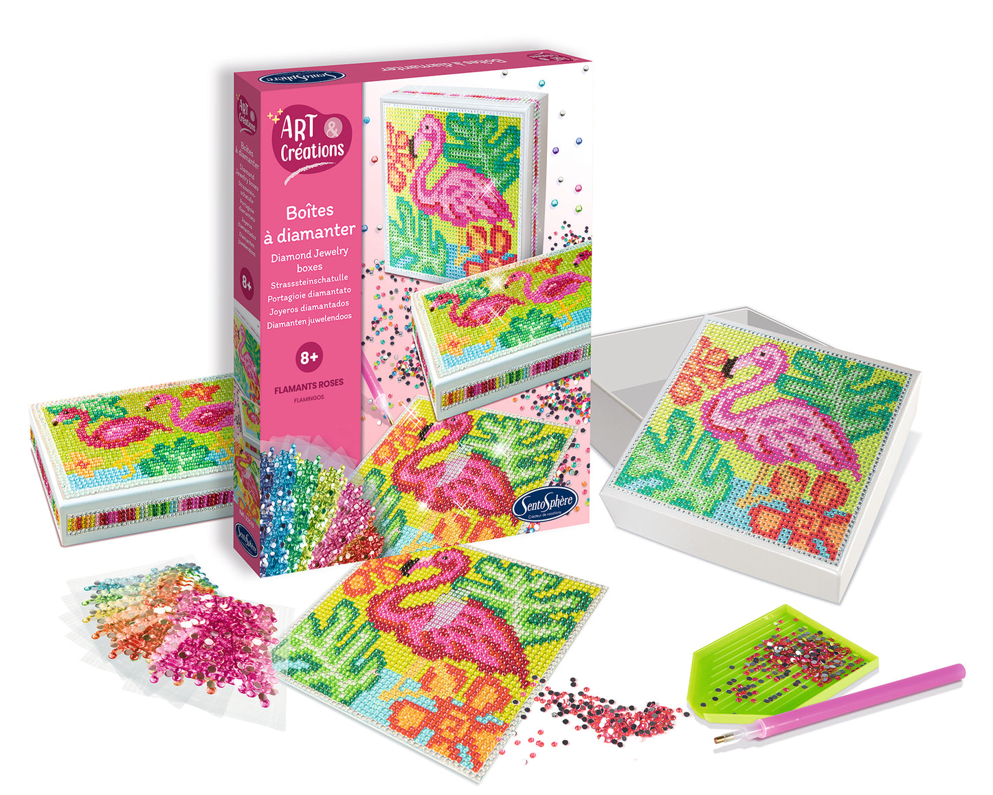 Boite à Diamanter - Flamants Roses