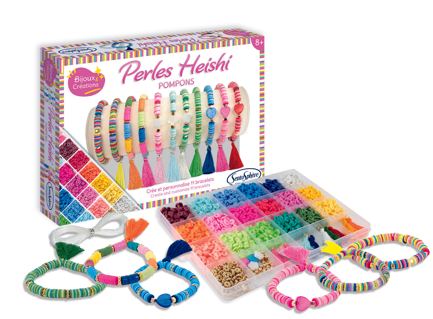 Perles Heishi Pompons