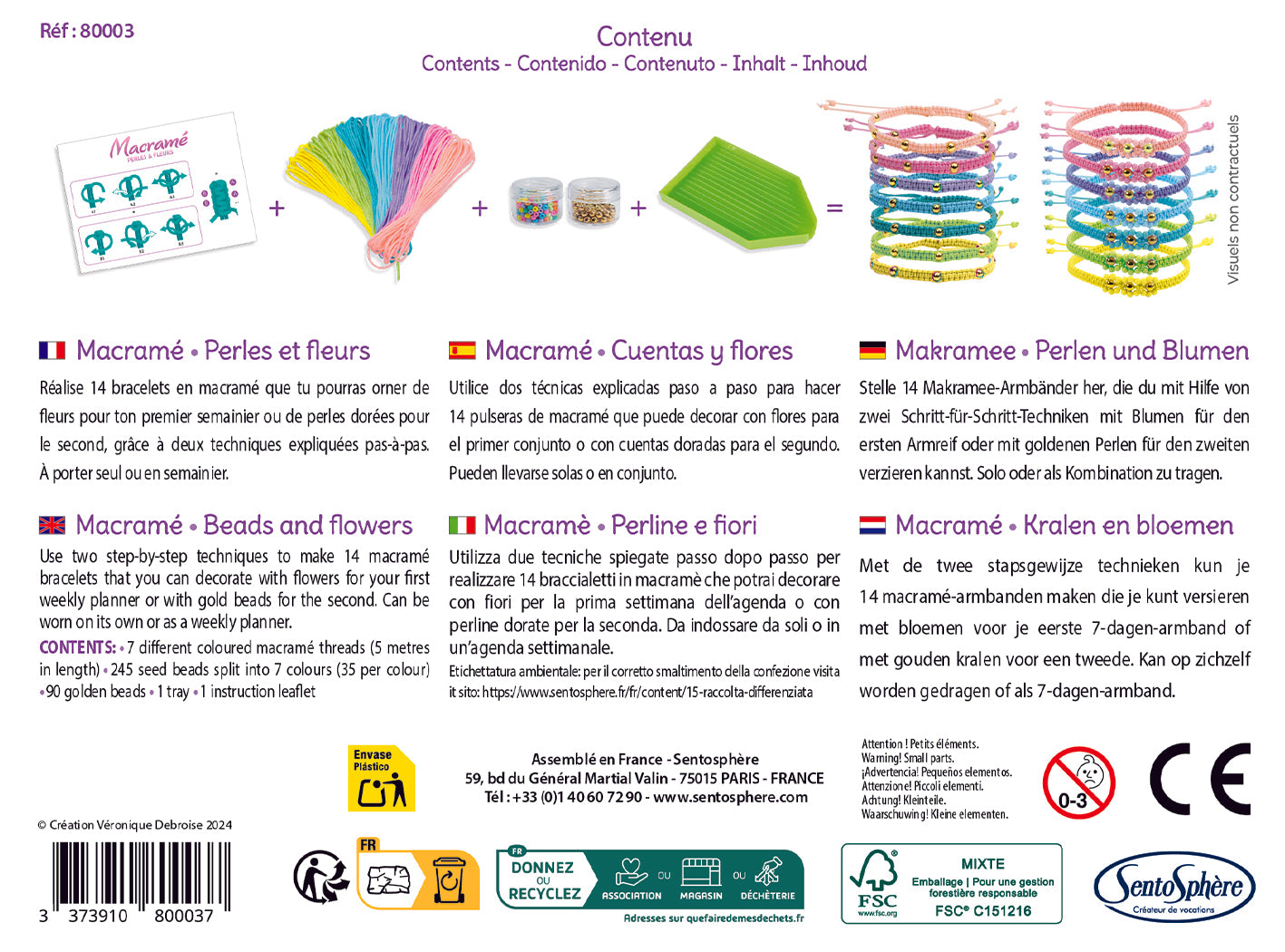 Bracelets Macramé - Perles et Fleurs