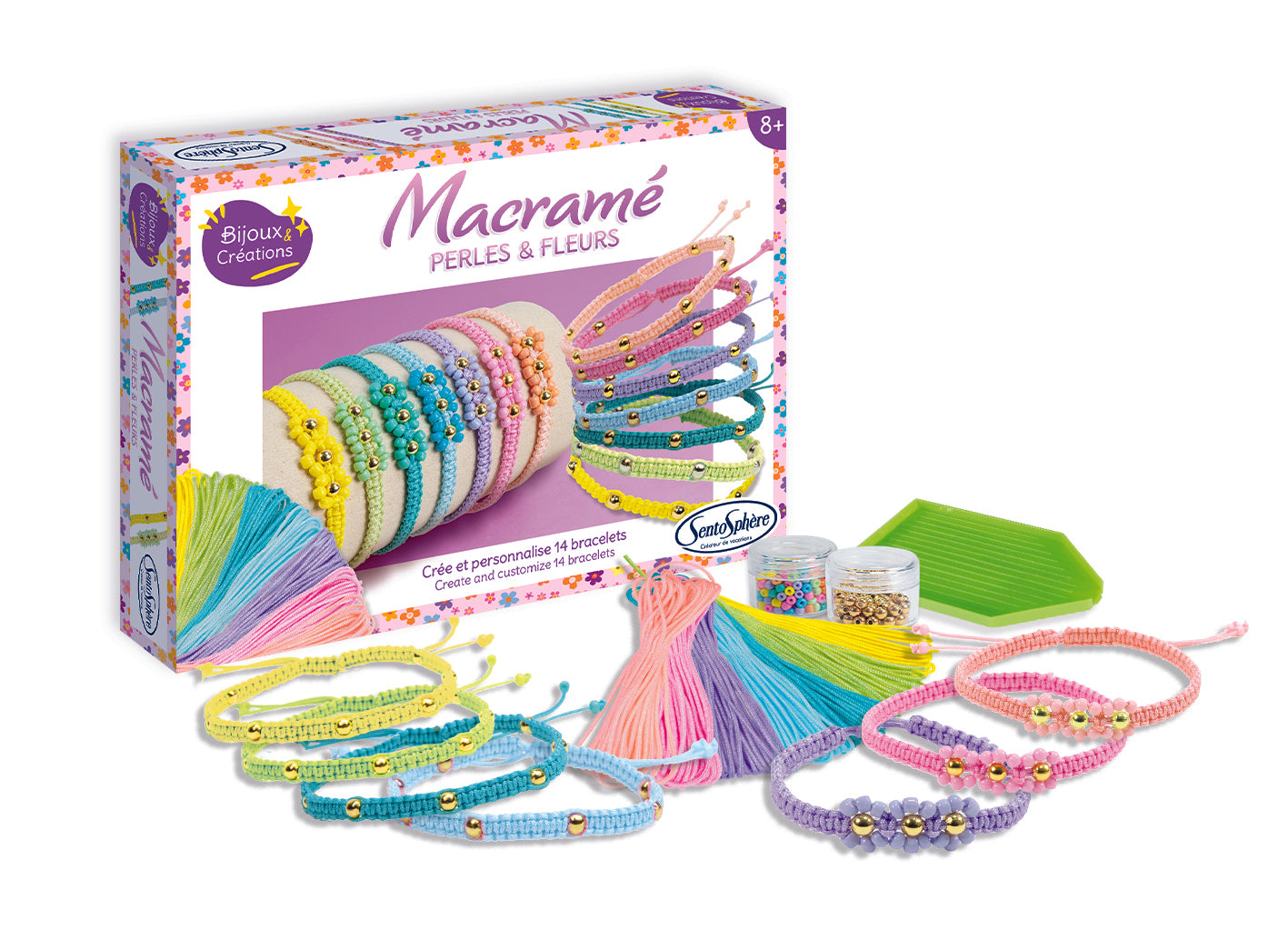 Bracelets Macramé - Perles et Fleurs