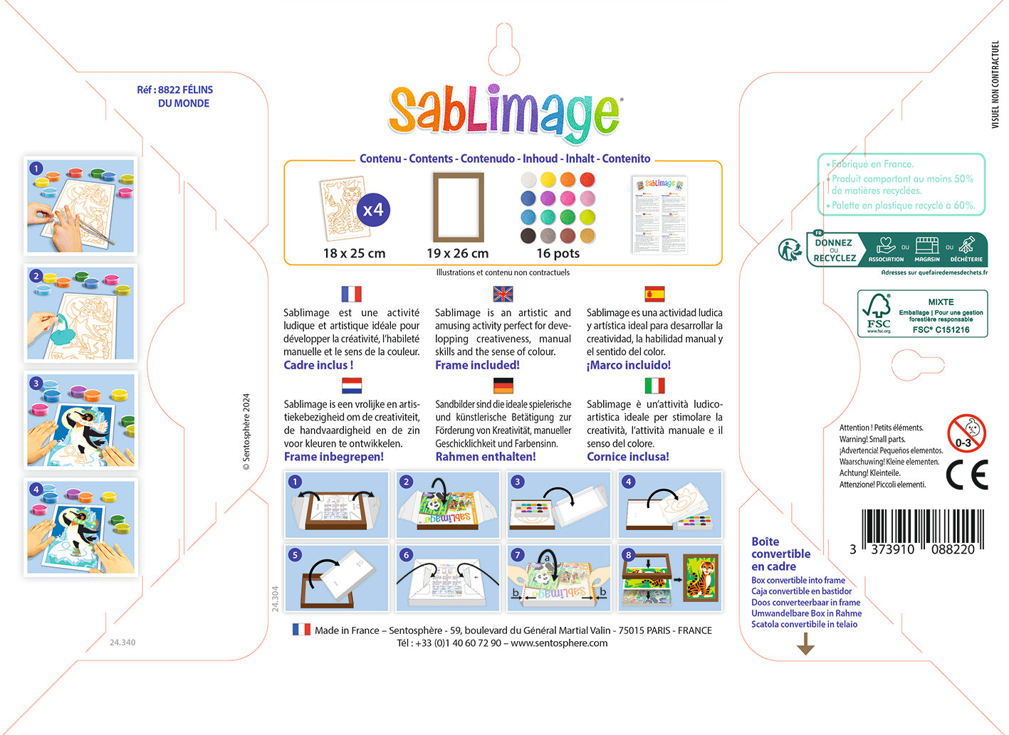 Sablimage Concept'Box Félins du Monde
