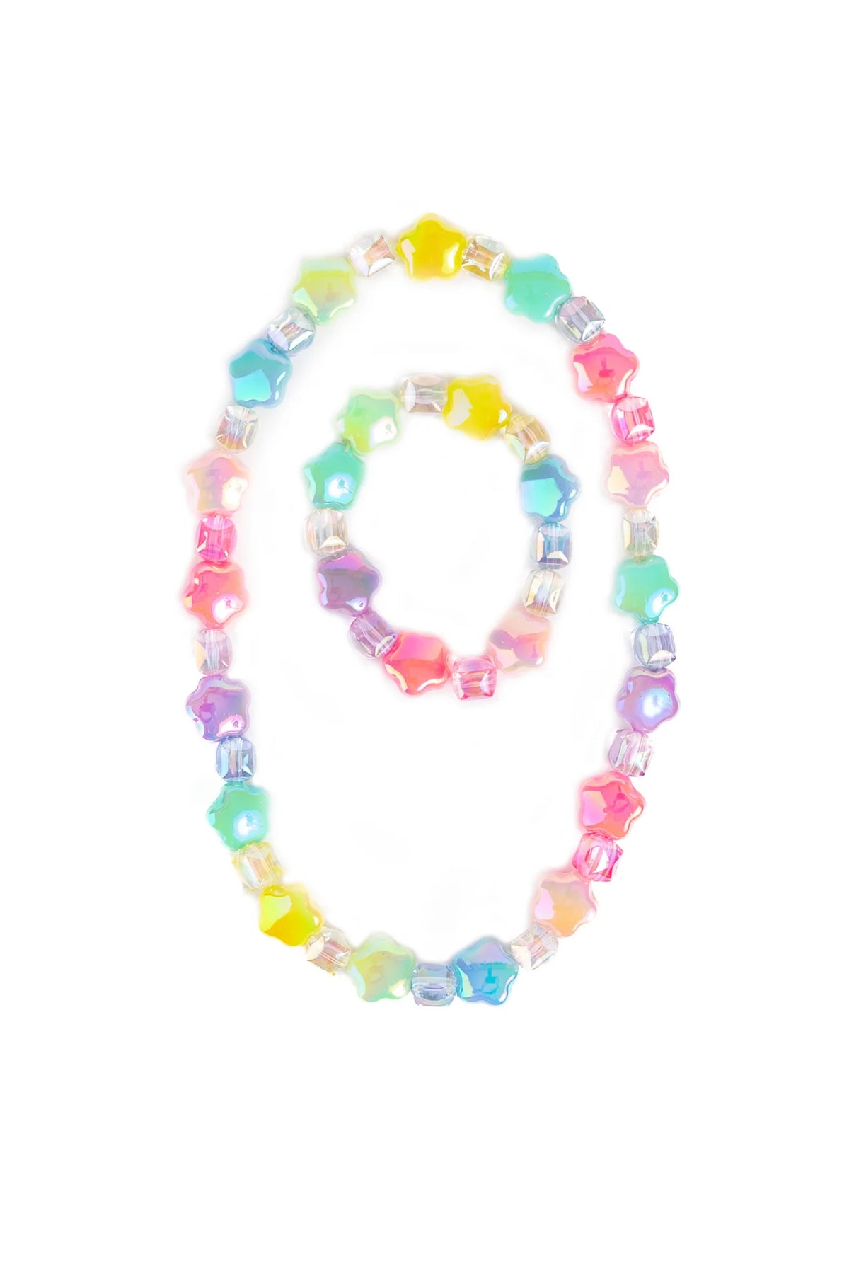 Ensemble collier et bracelet étoile arc-en-ciel