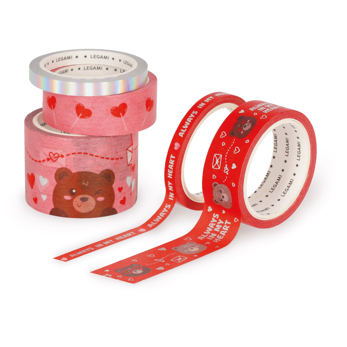 Set de 5 Rubans Adhésifs Décoratifs en Papier Teddy Bear