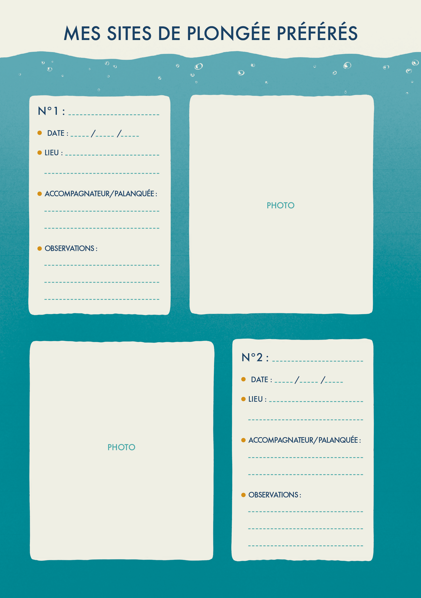 Carnet de Plongée