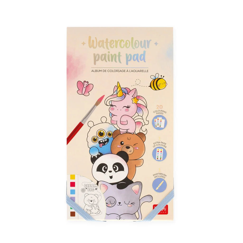 Album de Coloriage à l’Aquarelle - Cute Animals - Watercolour Paint Pad