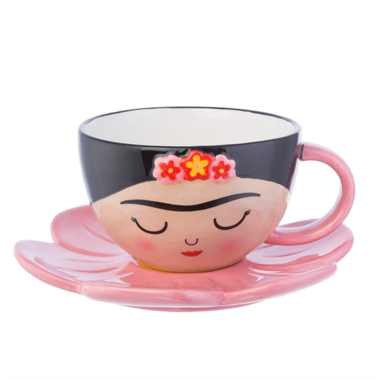 Ensemble tasse + soucoupe fleur Frida