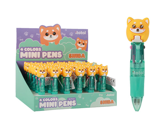 Mini stylo 4 couleurs Shiba