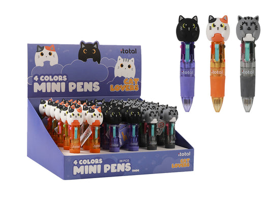 Mini stylo 4 couleurs Chat - Divers Modèle