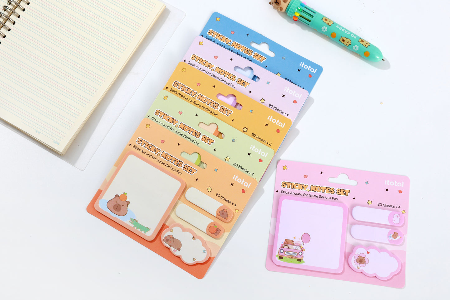Set de Sticky notes Capybara - Divers modèles