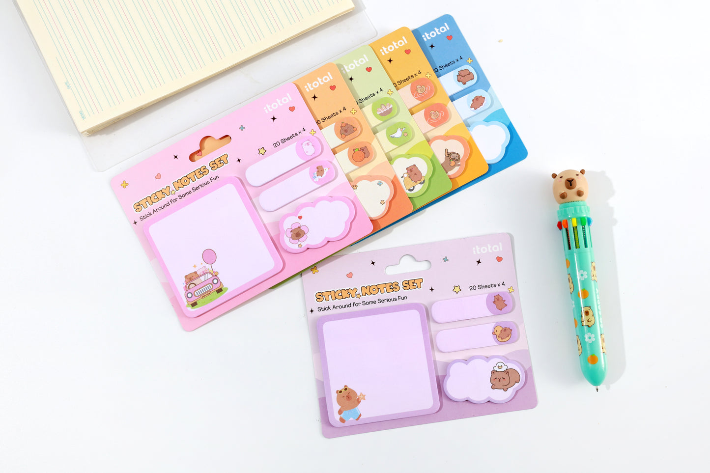 Set de Sticky notes Capybara - Divers modèles