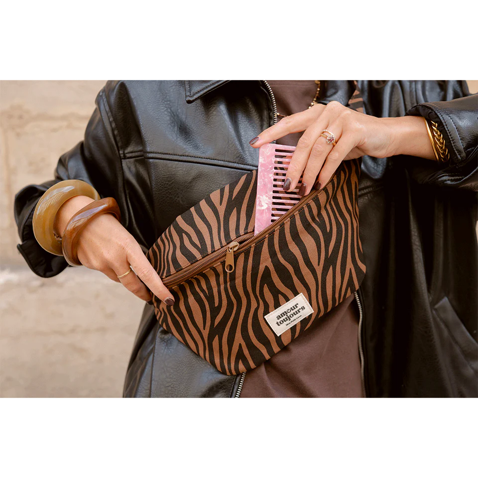Sac banane adulte coton - Zèbre foncé, Amour toujours