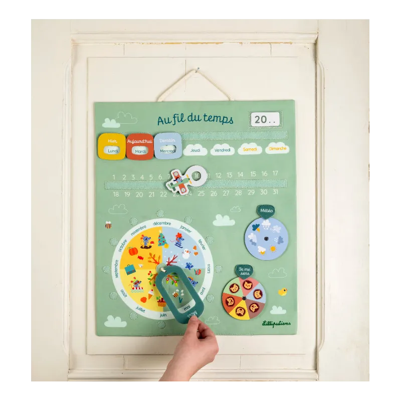 Calendrier enfants en tissu "Au fil du Temps"