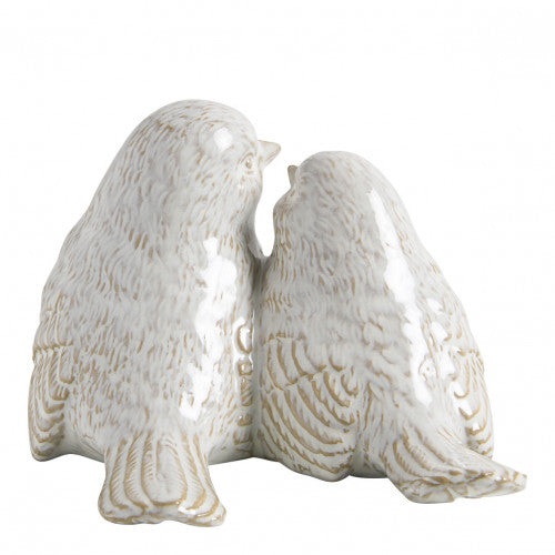 Décoration à poser Oiseaux Amoureux en grès