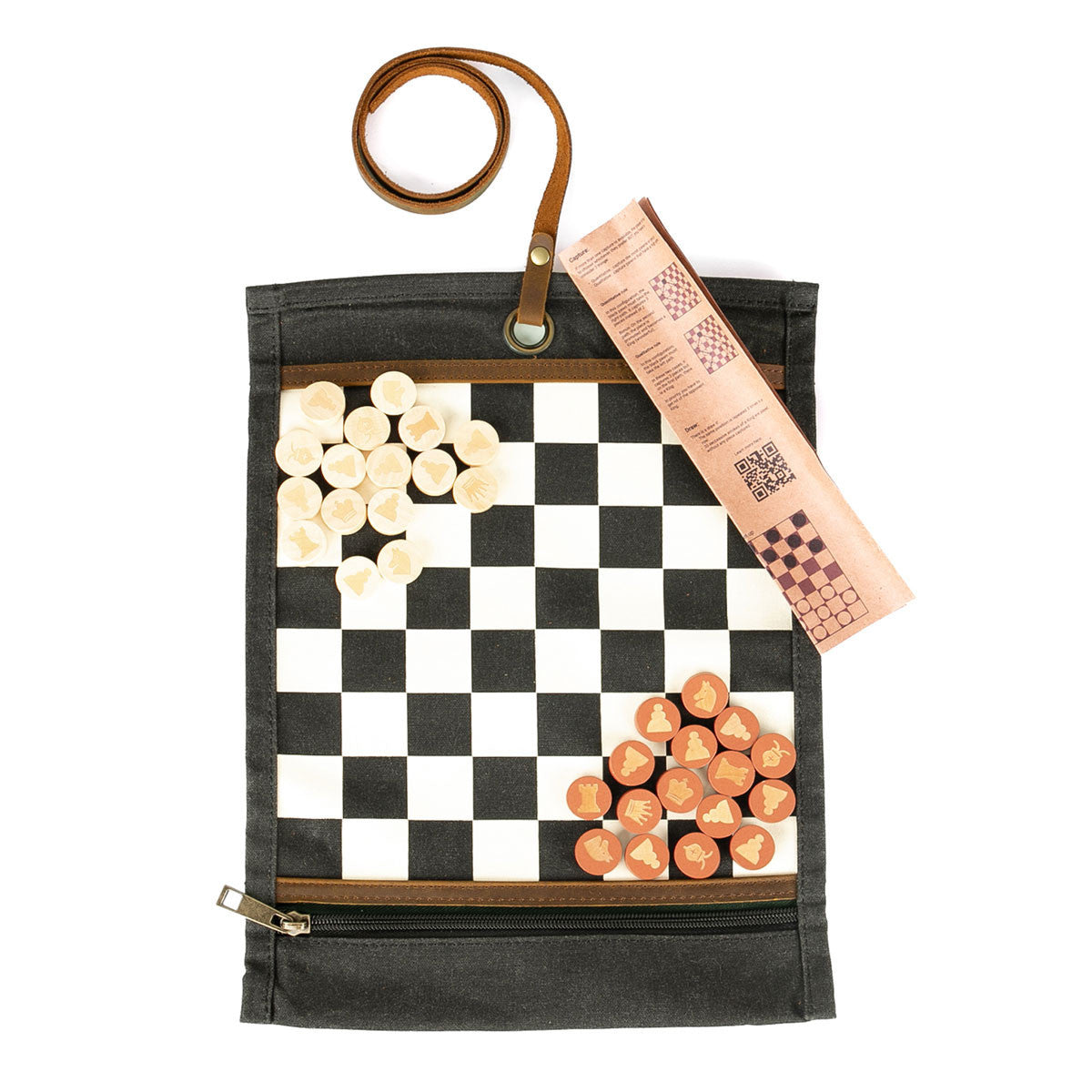 Jeu d'échec & Dames de voyage ROOK Noir
