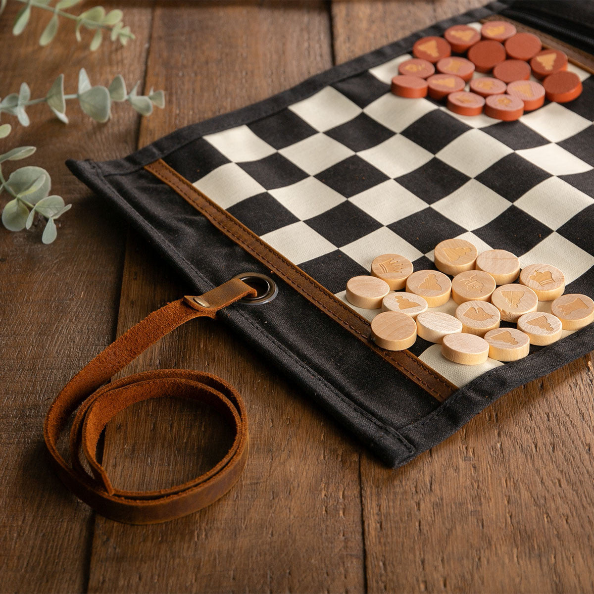 Jeu d'échec & Dames de voyage ROOK Noir