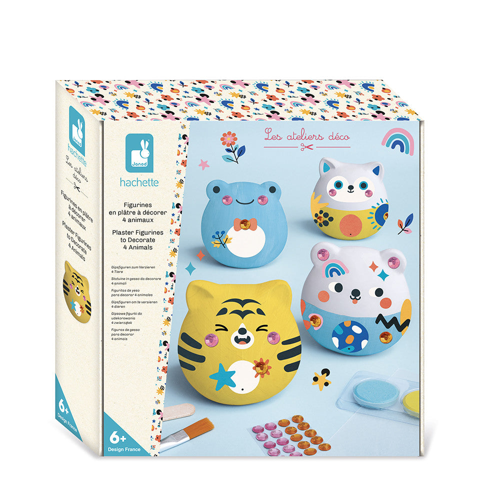 Kit Créatif - 4 Animaux en Plâtre à Décorer