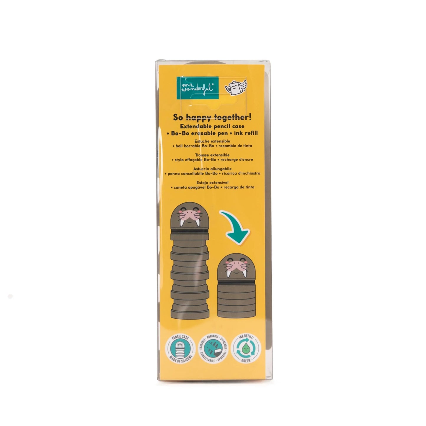 Trousse extensible en silicone + stylo effaçable Bo-Bo + recharge d'encre - Morse