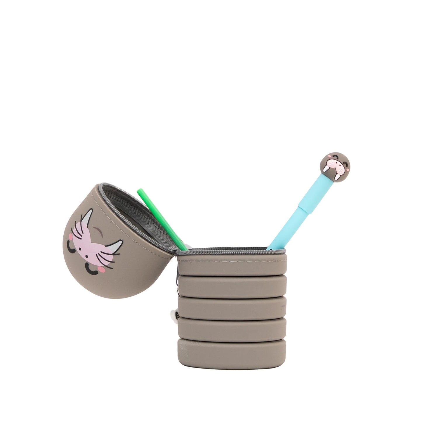 Trousse extensible en silicone + stylo effaçable Bo-Bo + recharge d'encre - Morse
