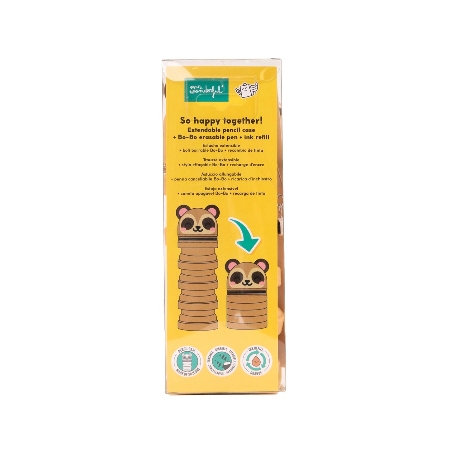 Trousse extensible en silicone + stylo effaçable Bo-Bo + recharge d'encre - Suricate