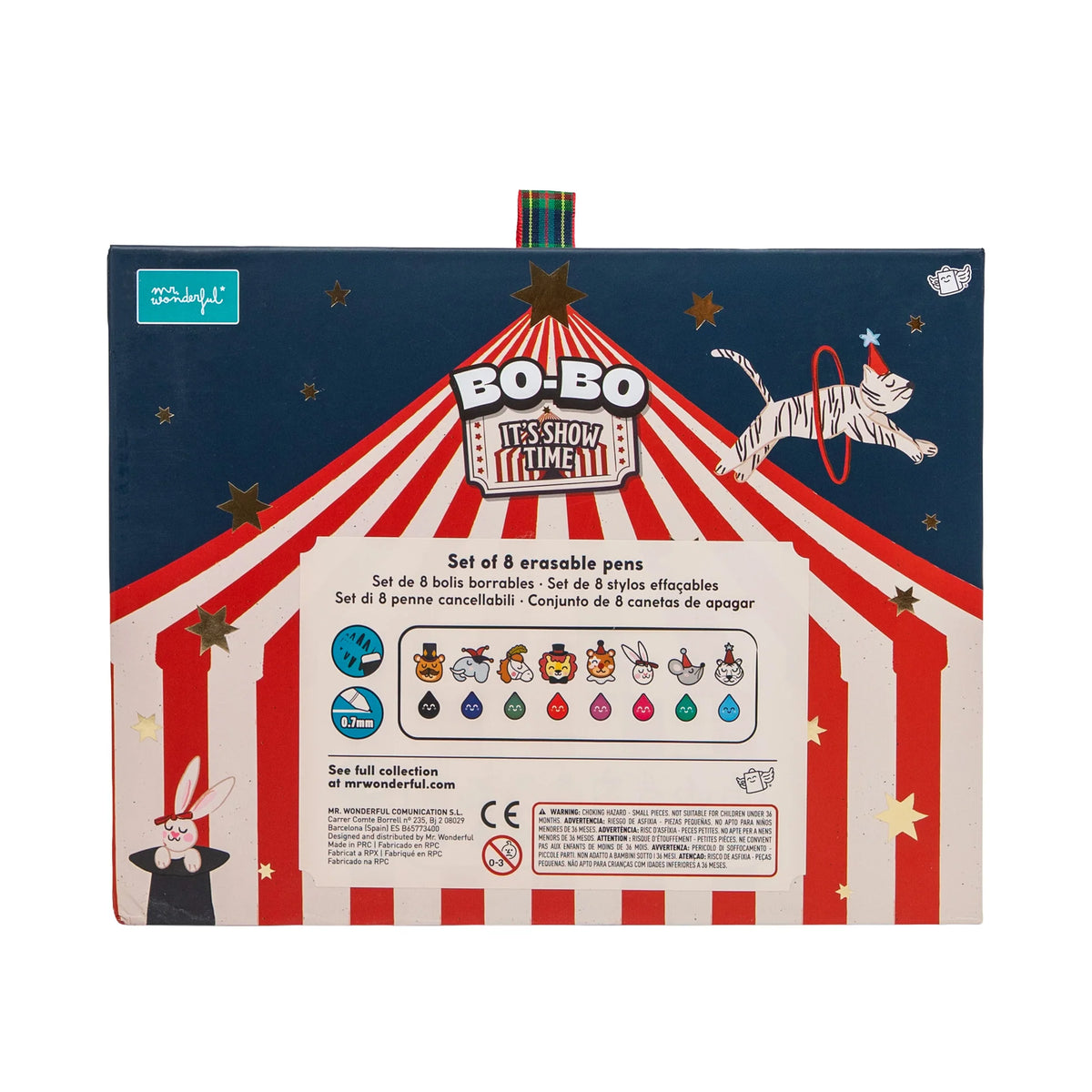 Set de 8 stylos effaçables Bo-Bo - It's Show Time