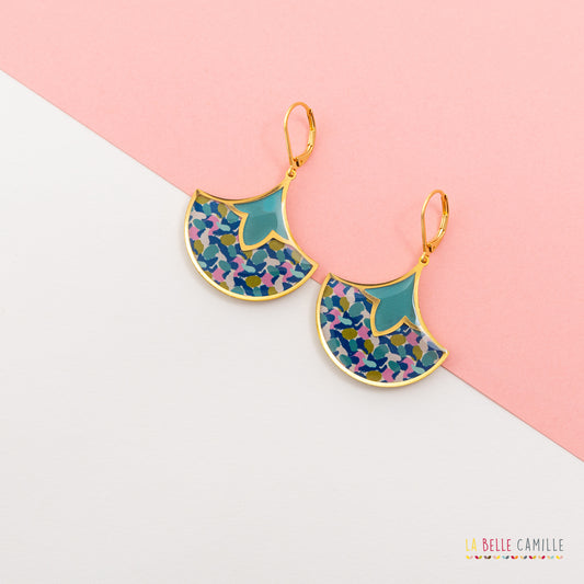Boucles d'oreilles Assia "Paint bleu"