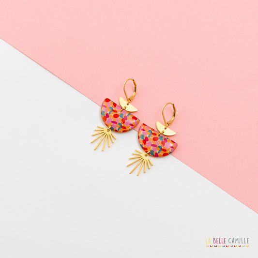 Boucles d'oreilles Angèle "Paint cerise"