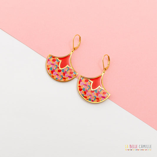 Boucles d'oreilles Assia "Paint cerise"