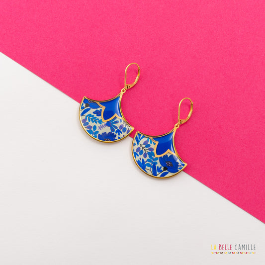 Boucles d'oreilles Assia "Folk bleu"