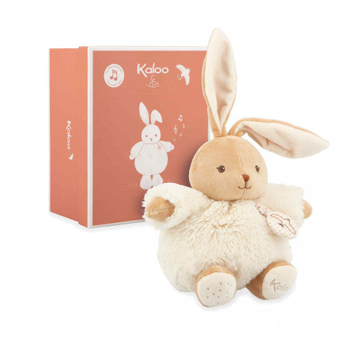 Peluche musicale Lapin patapouf crème 17 cm