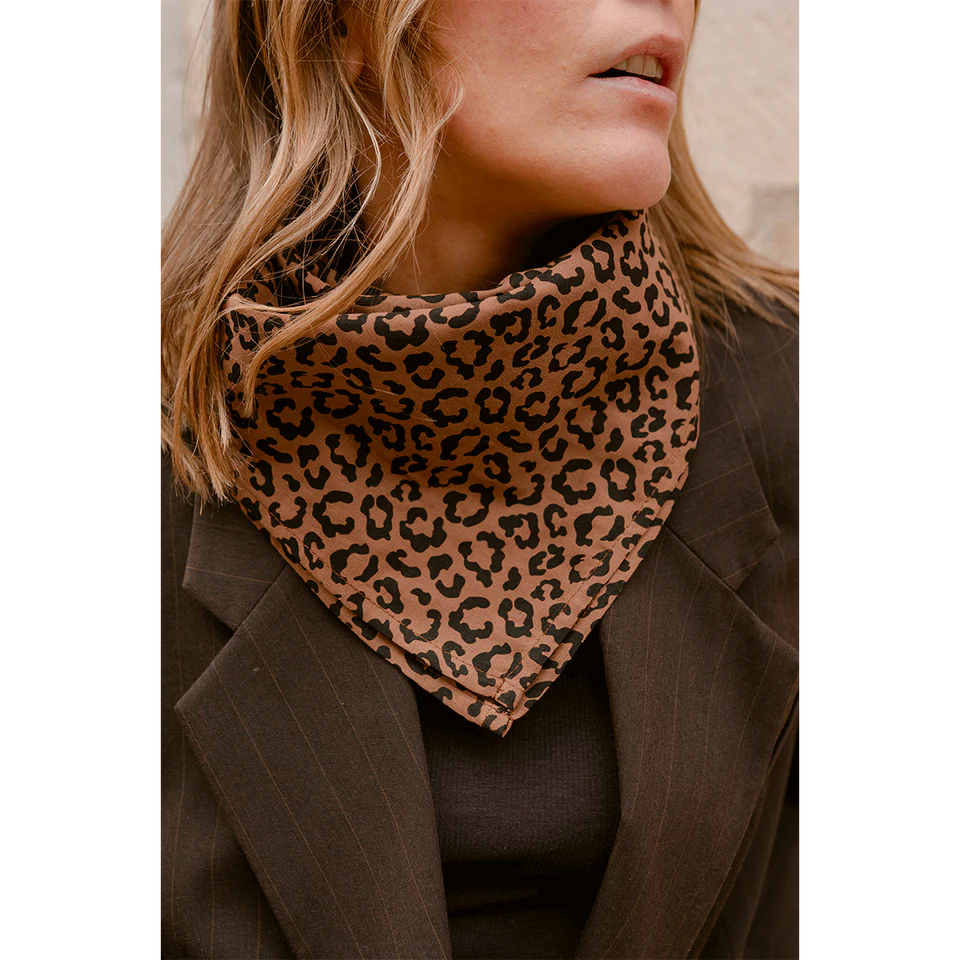 Petit Foulard - Léopard foncé