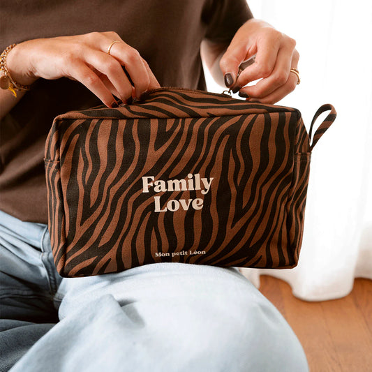 Trousse de toilette coton - Zèbre foncé, Family Love
