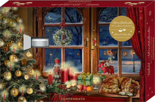 Calendrier de l'Avent bougies chauffe plat à motif